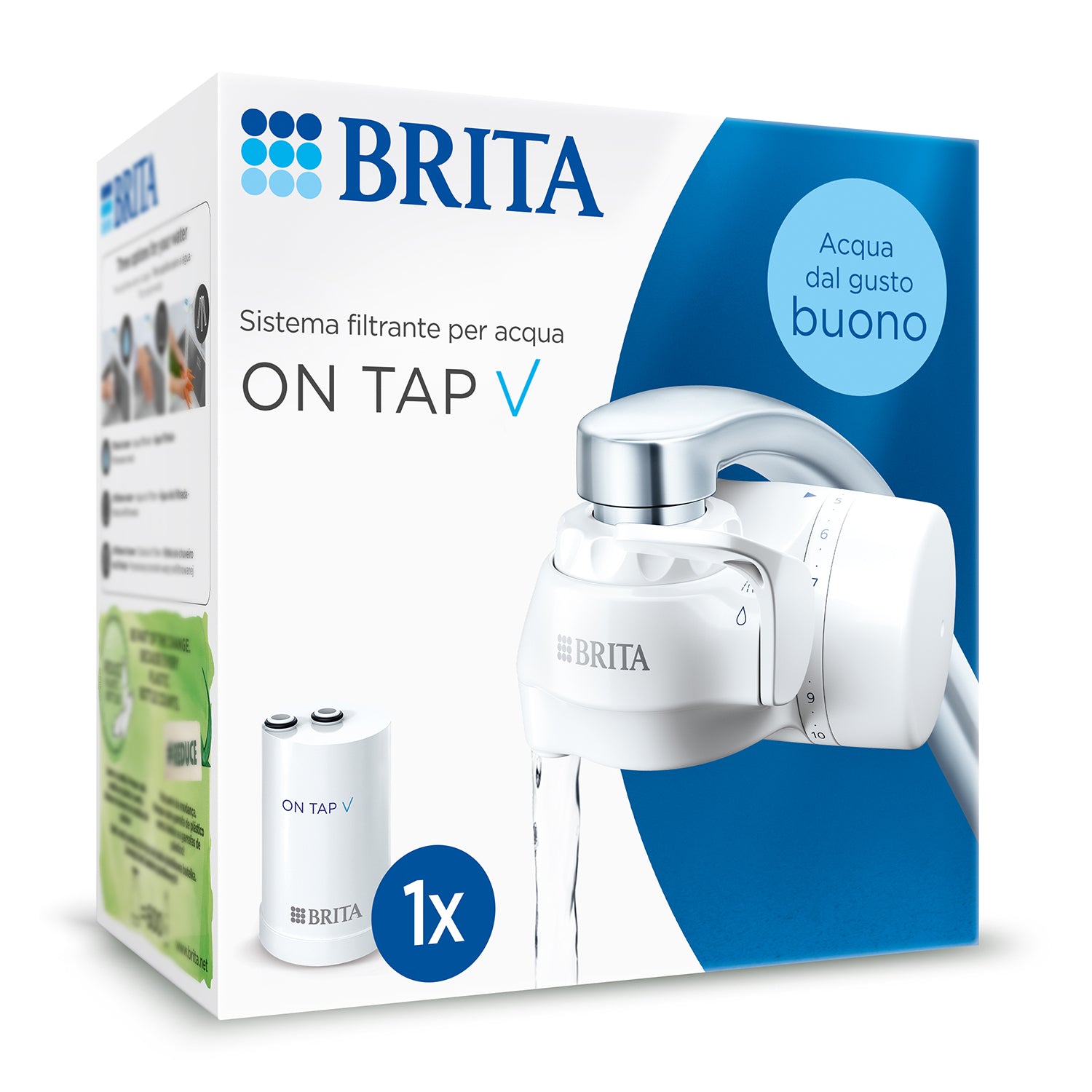 BRITA - Sistema Filtrante Acqua On Tap V con 1x filtro incluso - per acqua priva di batteri al 99,99%